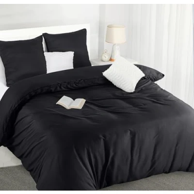 Imagen de Utopia Bedding Funda Nordica 220 x 240 Microfibra Juego de Edredon 220x240 cm y 2 Fundas Almohada 65x65 (Negro)