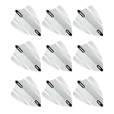 Imagen de RED DRAGON Hardcore White Freestyle Dart Flights 3 juegos por paquete (9 vuelos de dardos en total)