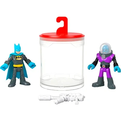 Imagen de Fisher Price Imaginext DC Super Friends Juguetes de Batman, juego figuras que cambian color, Batman y Mr. Freeze para niños en edad preescolar a partir 3 años