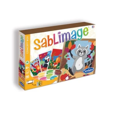 Imagen de Sentosphere 3908821 Sablimage kit de pintura para niños, diseño animales, manualidades, juego creativo, arena a partir 4 años