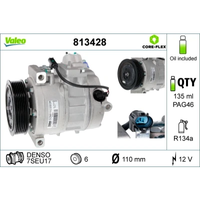 Imagen de VALEO 813428 compresor de Aire Acondicionado 7SEU17 12 PAG 46 R 134 a con aceite NEW ORIGINAL PART BMW: 3 Coupé, Berlina, X5