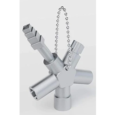 Imagen de ABSINA Llave universal de 4 perfiles triangular y cuadrada para construcción armarios sistemas cierre contadores