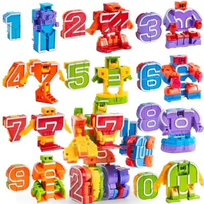Imagen de JOYIN 10 Piezas Bots Juguetes Bloques de Construcción Educativos Número Robot para Niños