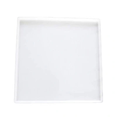 Imagen de Yalulu moldes grandes de resina gruesa, silicona rectangulares/cuadrados ágata geoda, bandeja epoxi para hacer bricolaje, sintética, tabla servir (25x25 cm)