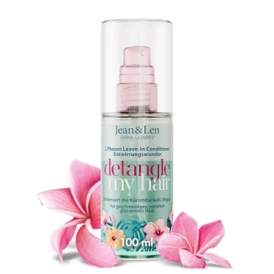 Imagen de Jean &amp; Len spray desenredante Acondicionador sin aclarado bifásico, apto para todo tipo de cabellos, desenreda el cabello y mejora la peinabilidad, siliconas ni parabenos, vegano, 100 ml