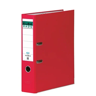 Imagen de Archivador de palanca elba chic carton forrado pvc con rado din a4 lomo 80 mm rojo