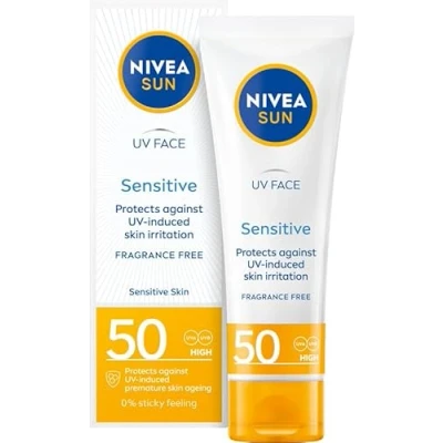 Imagen de NIVEA SUN Sensitive Crema facial solar para pieles sensibles SPF50, 50 ml