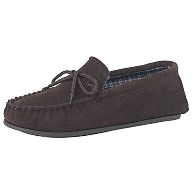 Imagen de Mocasines para hombre de ante auténtico con suela PVC resistente, tallas 39, 40,5, 42, 43, 44,5, 46, 47, 48,5, 50, 51,5, color Marrón, talla 42 EU