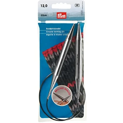 Imagen de Prym Rundstricknadeln MS 60 cm 12,00 mm silberfarbig Agujas Redondas, Metal, Plateado, 12,0