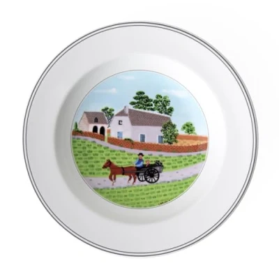 Imagen de Villeroy &amp; Boch Design Naif Plato Hondo Agricultor de Diseño Clásico con Alegre decoración, Porcelana, Verde, 21 cm