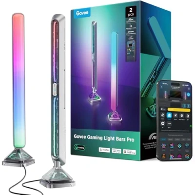Imagen de Govee Gaming Barras de Luz Pro, Tiras luces LED inteligentes para juegos 16 pulgadas mejoradas con iluminación RGBIC tres lados, más 60+ escena, compatible Alexa y Google Home