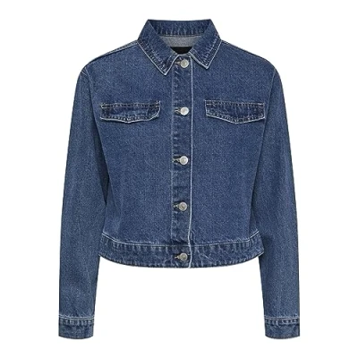 Imagen de PIECES Pctessie LS Dnm Mb873 Noos BC Chaqueta Vaquera, Medio De Mezclilla Azul, M para Mujer