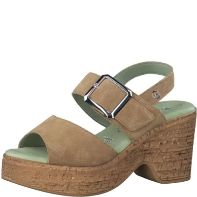Imagen de Tamaris Mujer 1 28024 42, Sandalias con cuña, Beige, 37 EU