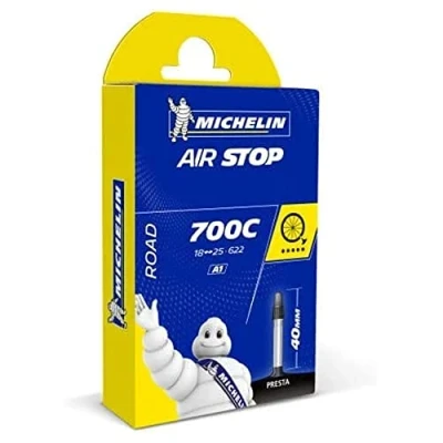 Imagen de Michelin Cámara Road 700 x 18 25c, válvula Presta (Fina), 40 mm, Deportes al Aire Libre, Ciclismo,componentes de Bicicleta, Negro, 28 Zoll, 25mm
