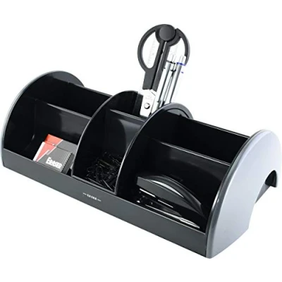 Imagen de Exerz EX895A O Life MEGA Organizador de Escritorio con Artículos Oficina 30x16x9 cm Tijeras, Grapadora, Grapas, Lápices, Regla, Goma Borrar, Clips INCLUIDO (Gris)