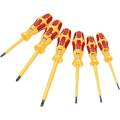 Imagen de Wera 05051575001 Juego de destornilladores aislados, Color Rojo/Amarillo, 6 Piezas