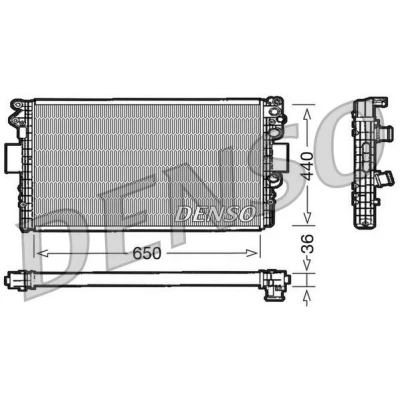 Imagen de DENSO DRM12004 Radiador, refrigeración del motor Aluminio 650 440 36 IVECO: DAILY 3 Kasten/Kombi,