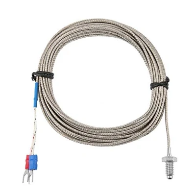 Imagen de Cable del Sensor de Temperatura M6 BSW Sonda Medición la Rosca Tornillo Tipo K Termopar Con 1 5 Metros(4m)