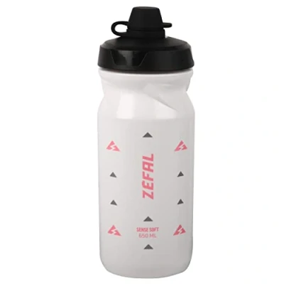 Imagen de ZEFAL Sense Soft 65 No Mud Bidón Ciclismo y MTB Con Protección De La Tetina Botella Bicicleta Deporte Sin BPA Blanco, 650ml