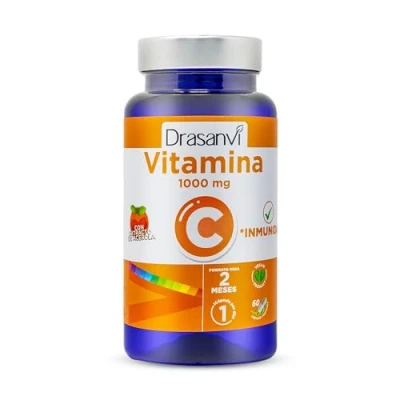 Imagen de DRASANVI Vitamina C 400 mg Natural Masticable,Nutriente Esencial Potente Antioxidante Fundamental para la Síntesis de Colágeno Sistema Nervioso,60 Comprimidos = 60 Días Sabor Frutos del Bosque