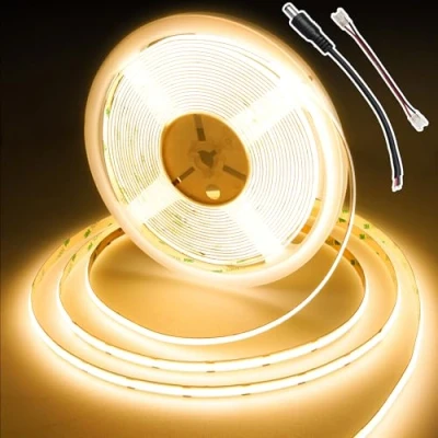 Imagen de BERIXDEEP Tira LED COB 10M, Blanco Calido con 384LEDs/m, Ancho 8mm, CRI 90+, Tiras Regulable DC24V para Dormitorio, Cocina, Espejo (sin Fuente de Alimentación), 2700K