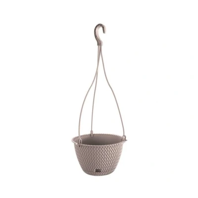 Imagen de Maceta redonda colgante 4,8L Prosperplast Splofy Round W de plastico en color mocca, Ø27 x 16,6 cm