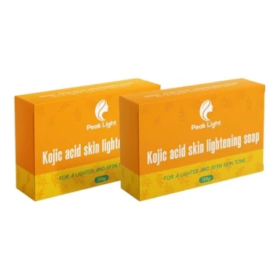 Imagen de Jabón relámpago para la piel con ácido kójico Peak Light de 135 g: se enfoca en las manchas oscuras, cura suavemente impurezas del acné y elimina rojas cicatrices (Pack of 2)