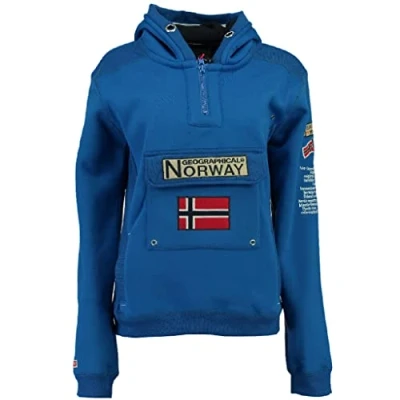 Imagen de Geographical Norway Sudadera con Capucha de Hombre Manga Larga Modelo GYMCLASS Azul ELÉCTRICO Talla XL