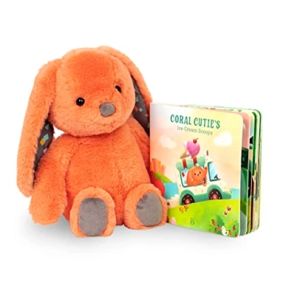 Imagen de B. Toys Juego de Picnic Osito Peluche Libro Mesa Vagón y Comida Juguete 18 Meses + Happyhues Cara Mellow Bear Playset