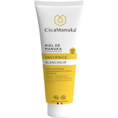 Imagen de CICAMANUKA Pasta dentífrica blanqueadora con miel de Manuka IAA15+ Mantiene los dientes brillantes Certificado Ecológico 75ml
