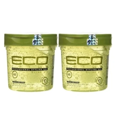 Imagen de Eco Style Gel para peinar con aceite de oliva, sin alcohol, parabenos, sulfatos, descamación, antipicazón, 473 ml Pack 2