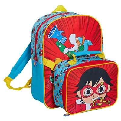 Imagen de Mochila de Ryans World con bolsa almuerzo Conjunto viaje escolar para niños juego combinado desmontable