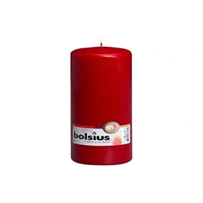 Imagen de bolsius Velas de pilar rojo vino 20 cm Tiempo combustión 75 horas 8 unidades, color