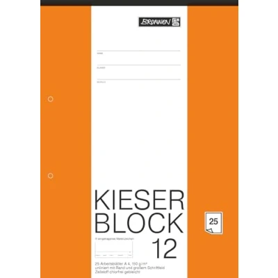 Imagen de Brunnen Kieser Bloc de dibujo (A4, sin rayas, con borde, 210 x 298 mm, 150 g/m², 25 hojas)