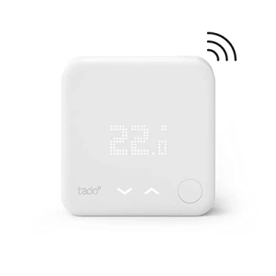 Imagen de tado Sensor de Temperatura Inalámbrico Accesorio para Cabezales Termostáticos Inteligentes, Termostato Calefacción wifi, Instalación fácil, compatible con sistemas voz Siri y Alexa
