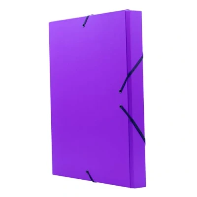 Imagen de Raylu Paper carpeta de proyectos Mate tamaño A4 con lomo 5 cm, cartón resistente y cierre gomas para escolares u oficina, Archivador 34 x 24 cm (Violeta)