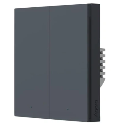 Imagen de Aqara Smart Wall Switch H1 EU Interruptor doble con cable neutro Zigbee 3.0, color gris