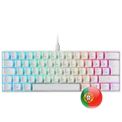 Imagen de Mars Gaming MKMINIWBPT, Teclado Mecánico Ultra Compacto, Full RGB Chroma, Switch OUTEMU PRO Azul, Blanco, Idioma Portugués