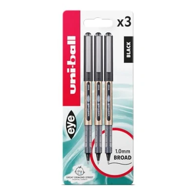 Imagen de UB 150 10 Eye Broad Rollerball Juego de 3 blíster plástico negro