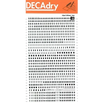 Imagen de APLI DD50F Letras y números transferibles 3 mm, 888 caracteres, Negro bold