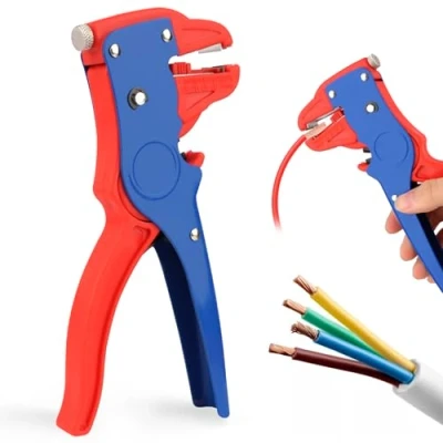 Imagen de Pelacables, 2 en 1 Pela Cables Electricista Multifunción Ajustable (0,2 mm² 6,0 mm²), Pelador de Cables, Alicates Pelacables Automático para Pelar y Cortar (Azul)