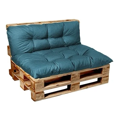 Imagen de Garden Factory Cojines para palets, Cojín de palé, Sofas palets Asiento, Respaldo o Juego (Set (Asiento 120x60 + 120x40) Turquesa)