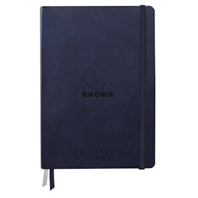 Imagen de Clairefontaine ES RHODIA 194159C Bullet Journal Goalbook Creation Cuaderno Rígido Azul Medianoche A5 15,5x21x2 cm 100 páginas Papel Técnica Lavis Blanco Liso 200 g/m 2 Cintas