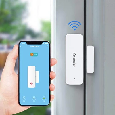 Imagen de Panamalar WiFi Sensor de Ventana Puerta, detección Inteligente Puerta Abierta o Cerrada, Enviar Alerta al teléfono, Funciona con Alexa Google Home, Accesorios Inteligentes la Escena
