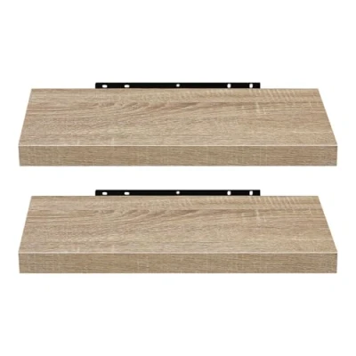 Imagen de EUGAD Juego de 2 Estante Flotante Pared Retro Estantería Madera Colgar Libro CD para Salon Dormitorio 40cm Roble 0114QJ