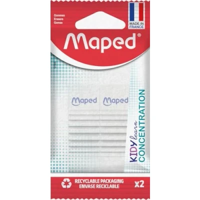 Imagen de GOMAS DE BORRAR MAPED KIDY LEARN, Pack x2, Diseño Ergonómico Para Un Mejor Agarre, Recomendadas Por Maestros, Uso Escolar, Ideal Niños Y Oficinas