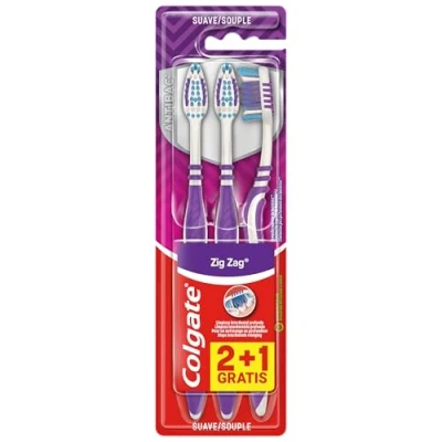 Imagen de Colgate Zig Zag Cepillo de dientes, Multicolor (3 unidades)