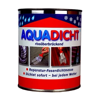 Imagen de Aqua Dicht Reparación de fibra 5 kg cubo gris impermeabilizante sellado inmediatamente en cualquier condición meteorológica