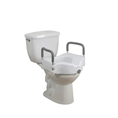 Imagen de Drive Médico Elevado asiento Elevador para inodoro con brazos, estándar acolchado extraíble