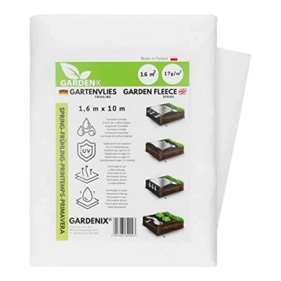 Imagen de GARDENIX® 16 m² Vellón de protección contra Congelación para Primavera, Alta estabilización UV, Permeable al Agua, Cubierta Primavera Plantas (1,6m x 10m)